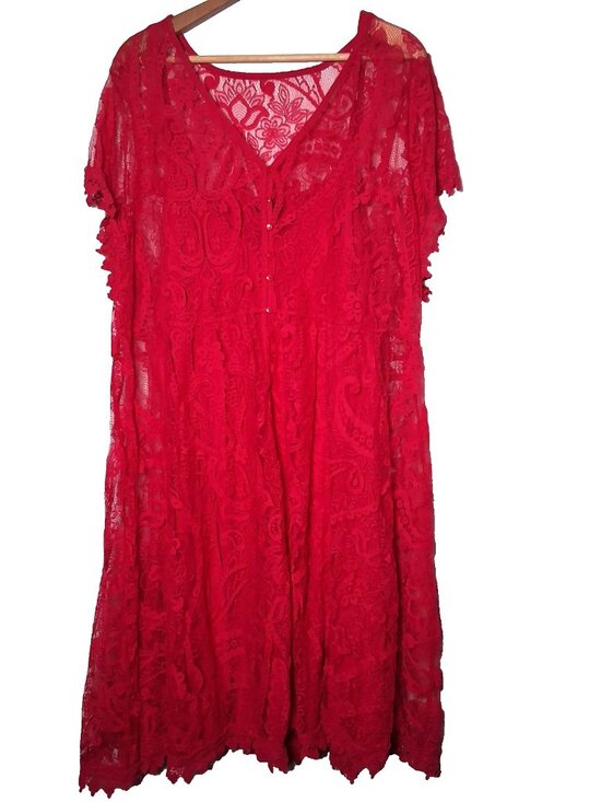 torrid Dresses & Skirts - Torrid Size 4 Dress Plus Size 4X Hot Pink Lace Tank Dress Lining Barbiecore